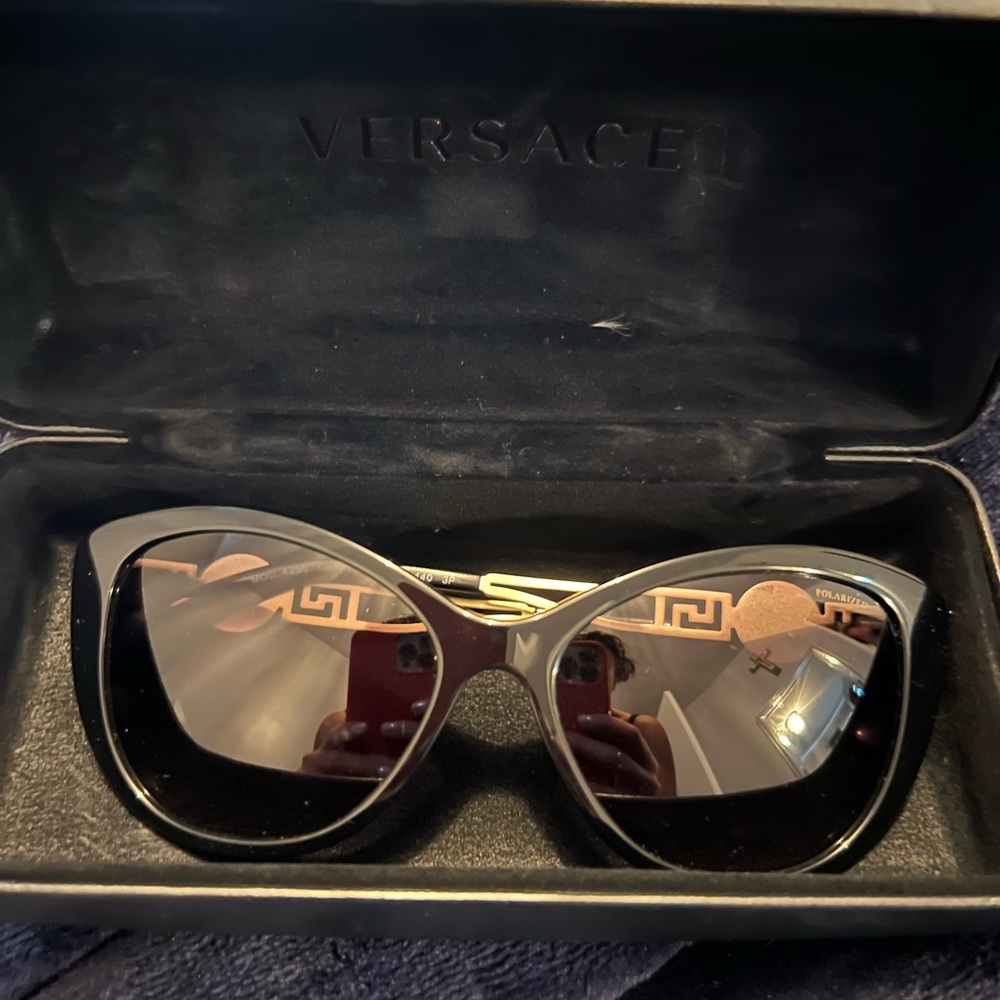Versace Black and Gold Women's Sunglasses